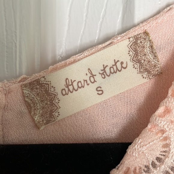 NWT Altar’d state soft pink - peach lace top sheer skirt maxi dress size small - Picture 4 of 6